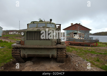 Caterpillar cross-country il veicolo a-T, Dalniye Zelentsy, il Mare di Barents, regioni artiche, Russia Foto Stock