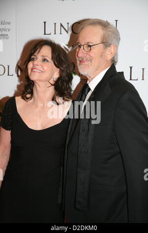 Sally Field e Steven Spielberg presso il Lincoln premiere del film Savoy Cinema a Dublino, Irlanda. Domenica 20 gennaio 2013. Foto Stock