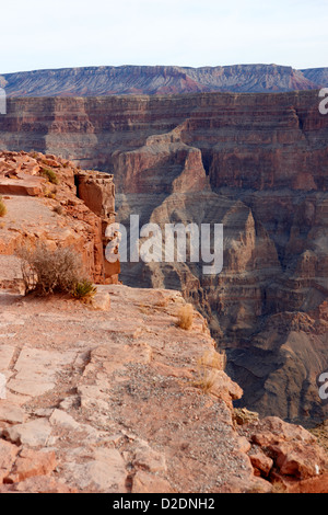 Bordo e forte calo nel Grand Canyon al Guano Point Grand Canyon West arizona usa Foto Stock