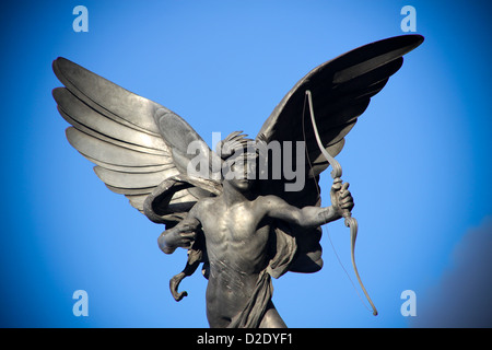 Shaftesbury Memorial e la statua di Eros Anteros Piccadilly Circus Londra Foto Stock