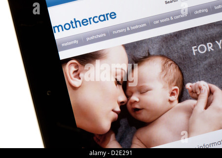 I Mothercare sito web per lo shopping su internet; su un iPad, REGNO UNITO Foto Stock