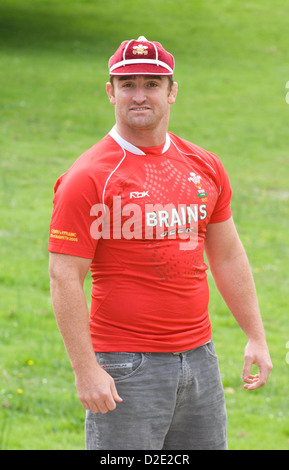 Rugby gallese player internazionale Huw Bennett che gioca hooker. Foto Stock