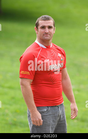 Rugby gallese player internazionale Huw Bennett che gioca hooker. Foto Stock