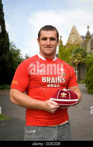 Rugby gallese player internazionale Huw Bennett che gioca hooker. Foto Stock