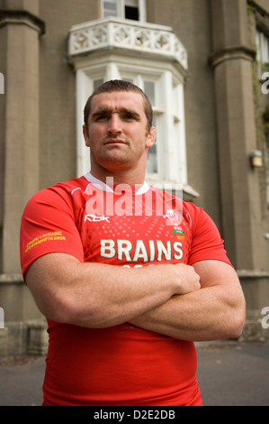 Rugby gallese player internazionale Huw Bennett che gioca hooker. Foto Stock