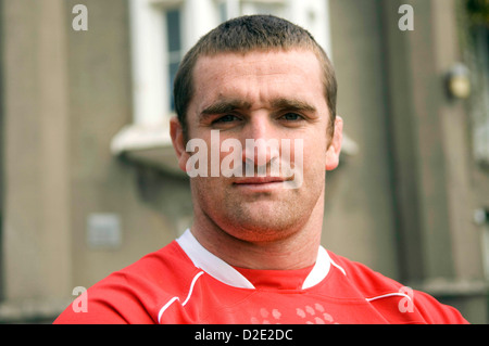 Rugby gallese player internazionale Huw Bennett che gioca hooker. Foto Stock