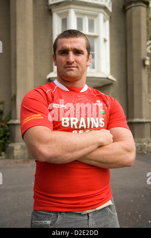 Rugby gallese player internazionale Huw Bennett che gioca hooker. Foto Stock