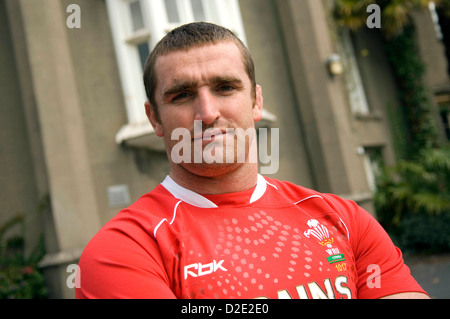 Rugby gallese player internazionale Huw Bennett che gioca hooker. Foto Stock