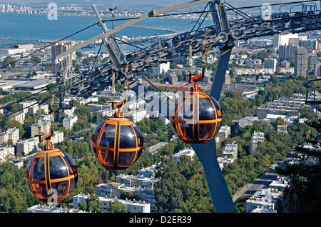 Israele Haifa, la Stella Maris stazione della funivia Foto Stock