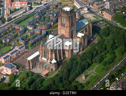 Vista aerea della Cattedrale anglicana di Liverpool Foto Stock