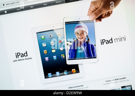 Apple iPad mini sito close up Foto Stock