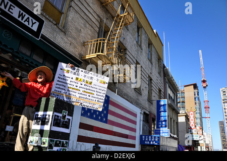 Predicatore a Chinatown il 22 luglio 2011 a San Francisco, Stati Uniti d'America Foto Stock