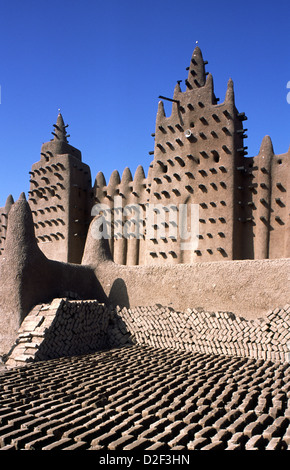 La moschea a Djenne in Mali, il più grande di mattoni di fango struttura nel mondo. Foto Stock