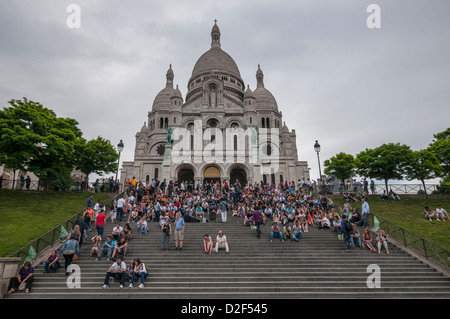 La Basilica del Sacro Cuore di Parigi, comunemente noto come Sacré-Coeur basilica,Parigi,Turchia Foto Stock