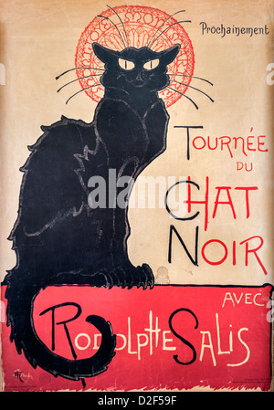 Théophile Steinlen la famosa pubblicità per il tour di Le Chat Noir cabaret. Foto Stock