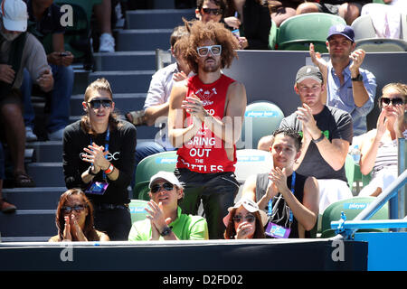 Melbourne, Australia. Il 23 gennaio 2013. Stefan Gordy di LMFAO in mezzo alla folla durante un Australian Open corrispondono a Rod Laver. Foto Stock