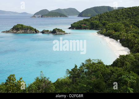 Trunk Bay, San Giovanni, Isole Vergini USA, Caraibi Foto Stock