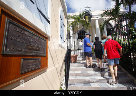 La Sinagoga Ebraica, Crystal Gade, Charlotte Amalie, san Tommaso, Isole Vergini USA, Caraibi Foto Stock