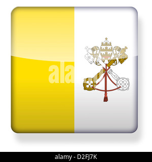 Vaticano bandiera come l'icona di un'app. Percorso di clipping incluso. Foto Stock