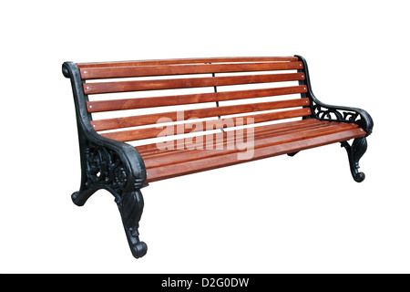 Bella panchina separatamente su sfondo bianco Foto Stock
