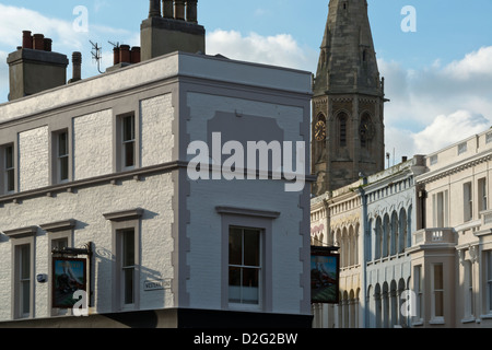 Western Road, Kings Road e la Chiesa di Cristo, St Leonards-on-Sea, Hastings Foto Stock