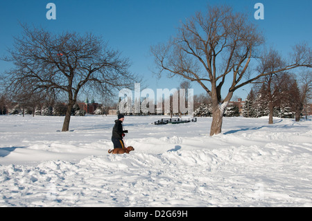 Inverno Jarry Park Montreal Canada Foto Stock
