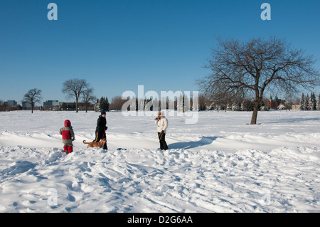 Inverno Jarry Park Montreal Canada Foto Stock