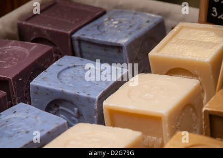 Tradizionale a mano sapone in Saint-Paul-de-Vence village shop Provence Francia Foto Stock