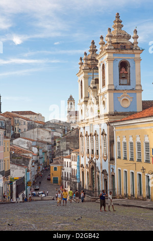 Nossa Senhora do Rosario dos Pretos chiesa sul Pelourinho nel centro storico di Salvador di Bahia, Brasile Foto Stock