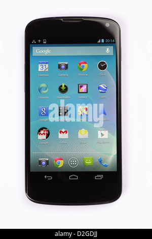 Google Nexus 4 Telefono - sistema operativo Android Foto Stock