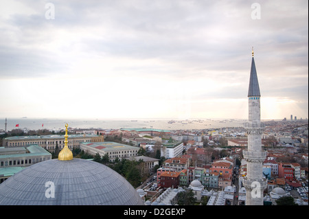Turchia, Istanbul: dalla Moschea Suleymaniye in Sultanahmet si ha un incredibile 360 gradi vista. Foto Stock