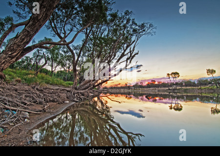 Immagine hdr del Fiume Balonne in St George, Queensland, Australia Foto Stock