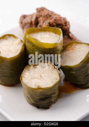 Il malese hari raya alimenti lemang ,focus su lemang Foto Stock