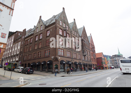 Dettaglio da Bryggen street a Bergen, Norvegia Foto Stock