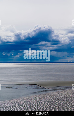 Aspro paesaggio di mare e montagne, Turnagain Arm, a sud di Anchorage in Alaska,, STATI UNITI D'AMERICA Foto Stock