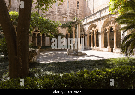 Elk192-3466 Croazia, Dubrovnik, monastero domenicano, xiv c, il chiostro Foto Stock