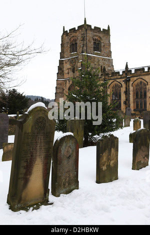 Lapidi nella chiesa di San Michele in cantiere Alnwick, Northumberland, Inghilterra. Foto Stock