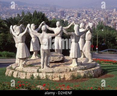 Monumento de la Sardana, Jardin de Joan Brossa, Montjuïc, Barcellona, provincia di Barcelona, Catalogna, Spagna Foto Stock