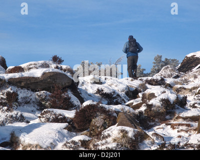 Scena invernale presso il roaches, Peak District, Staffordshire Foto Stock