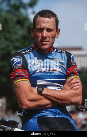 Lance Armstrong per i concorrenti la US Postal Service Team al 1998 Prima unione noi PRO di Ciclismo. Foto Stock