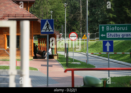 Bialowieza, Polonia, sleepy confine alla Bielorussia Foto Stock