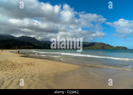 Hanalei Bay, Kauai, Hawaii, STATI UNITI D'AMERICA Foto Stock
