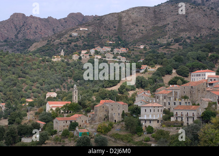 Corsica: Golfe de Valinco - villaggio Fozzano Foto Stock