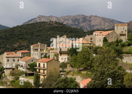 Corsica: Golfe de Valinco - villaggio Fozzano Foto Stock