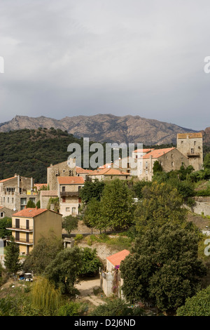 Corsica: Golfe de Valinco - villaggio Fozzano Foto Stock