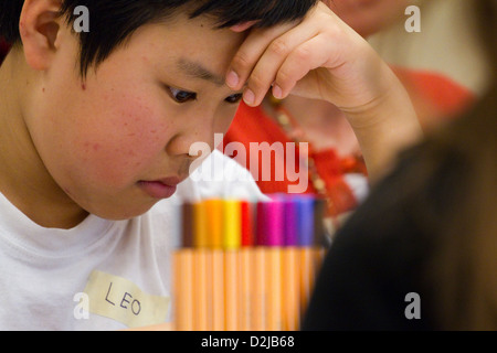 Berlino, Germania, gli studenti in laboratorio scuola Wagner per bambini Foto Stock