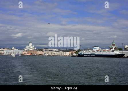 Vista del porto di Helsinki dal Golfo di Finlandia Foto Stock