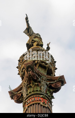 Mirador de Colom, Barcellona, Catalunya (Catalogna) (Cataluña), Spagna, Europa Foto Stock