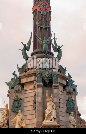 Mirador de Colom, Barcellona, Catalunya (Catalogna) (Cataluña), Spagna, Europa Foto Stock