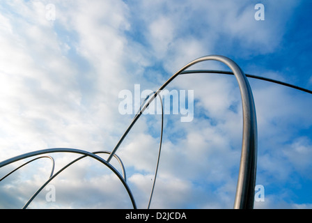 Quelli di scultura in Plaça de la Carbonera, Barcellona, Catalunya (Catalogna) (Cataluña), Spagna, Europa Foto Stock